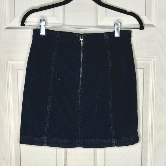 Free People Classic Black Denim Mini Skirt - Picture 2 of 6